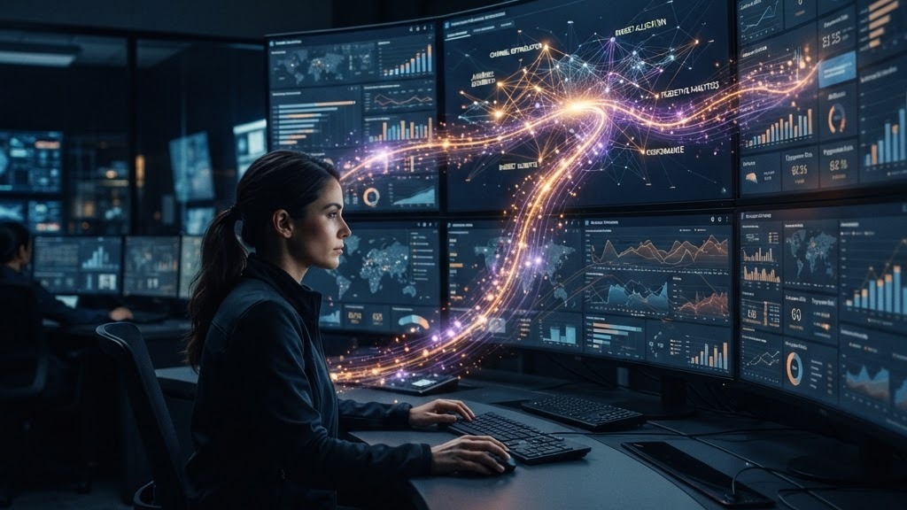A marketing evidence system moving through disconnected data streams
