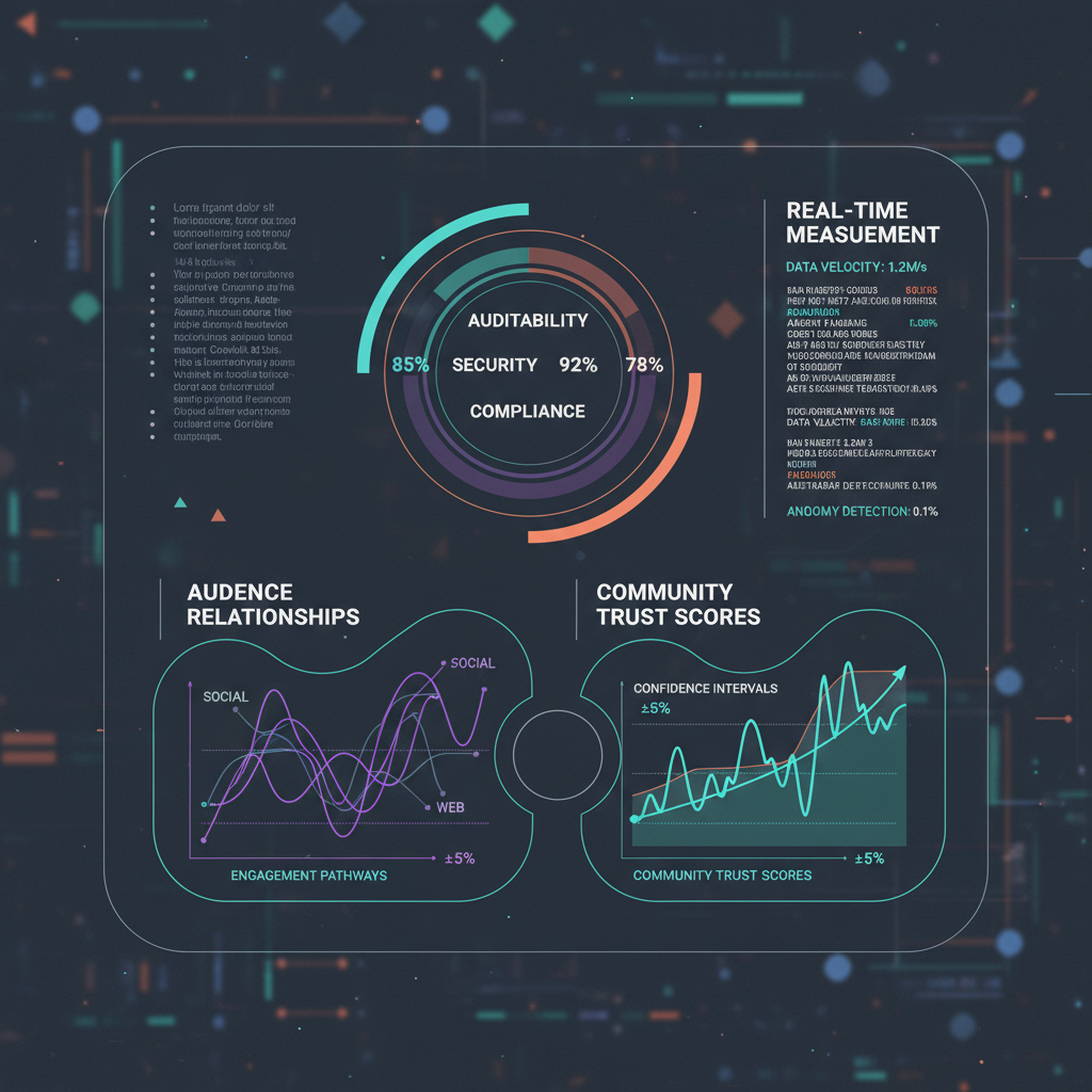Data dashboard visualization showing trust metrics and audience relationships