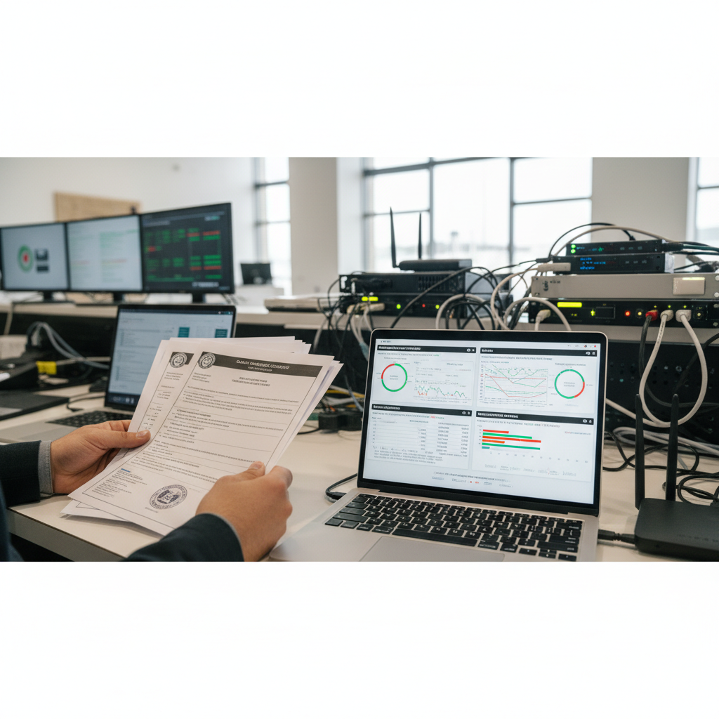 Dispensary manager staring at compliance dashboard