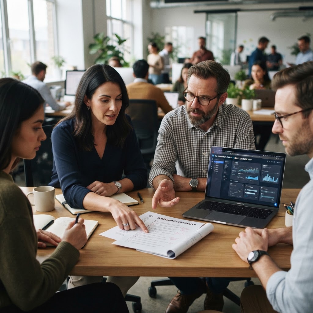 A candid team review of an AI ad disclosure and approval checklist